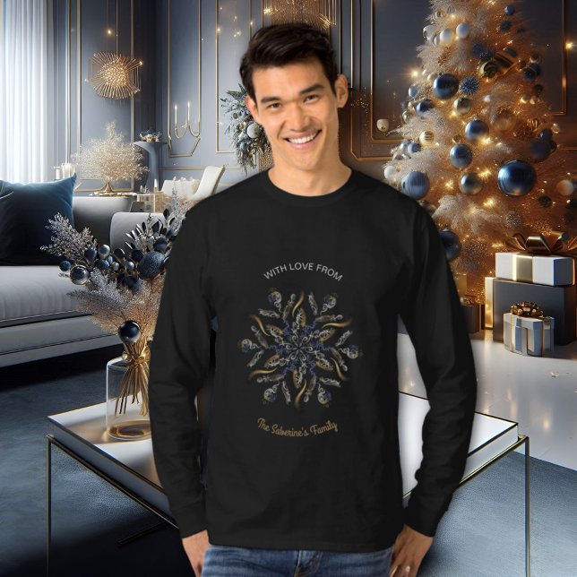 Dunkelblau & Gold Mitternachts-Funkelsterne Neujah Sweatshirt (Von Creator hochgeladen)