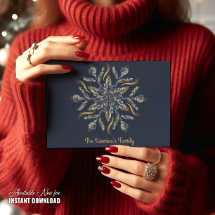 Dunkelblau & Gold Mitternachtsglanz Sterne Neujahr Postkarte