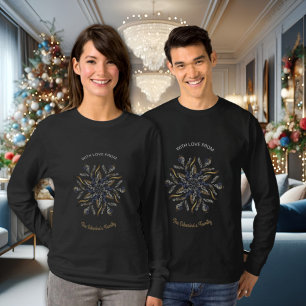 Dunkelblau & Gold Mitternachtsglanz Sterne Neujahr T-Shirt
