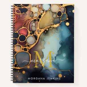 Dunkelblau Gold Mystisch Notizbuch