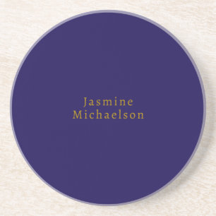 Dunkelblau & Gold Süß Minimalistisch Eigener Name Getränkeuntersetzer