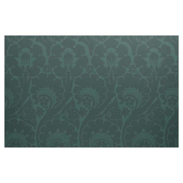 Dunkelblau-Grün Renaissance-Blumenmuster Stoff (Fat Quarter (45,7 x 55,9 cm))