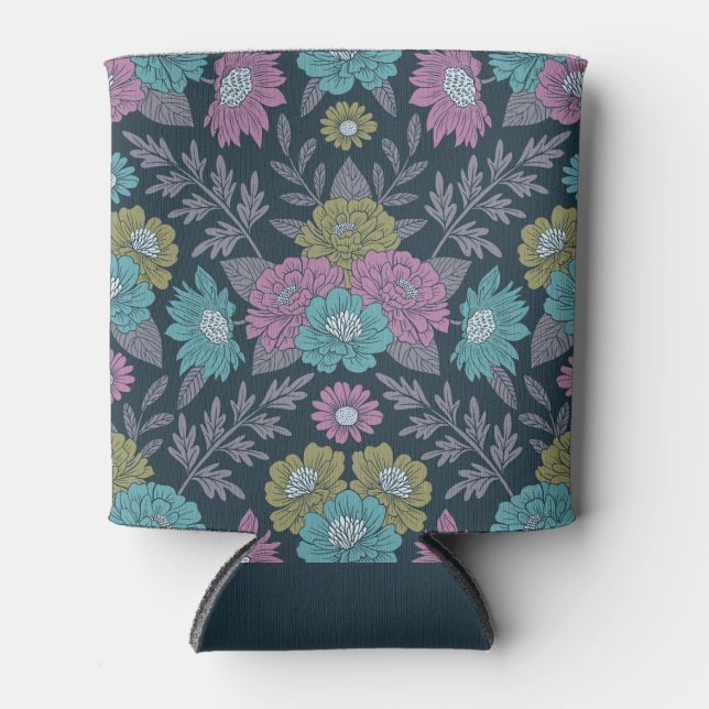 Dunkelblau, grün und Lila Dosenkühler (Vorderseite)