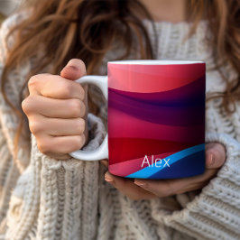 Dunkelblau lila abstrakt minimalistisch kaffeetasse