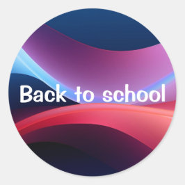 Dunkelblau lila abstrakt zurück zum Schullehrer Runder Aufkleber