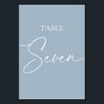 Dunkelblau-minimalistischer eleganter Tisch sieben Tischnummer<br><div class="desc">Dusty blau minimalistisch elegant Tisch 7 Tischnummern Matching Artikel verfügbar.</div>