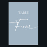 Dunkelblau-minimalistischer eleganter Tisch vier Tischnummer<br><div class="desc">Dusty blau minimalistisch elegant Tisch vier Tischnummern Matching Artikel verfügbar.</div>
