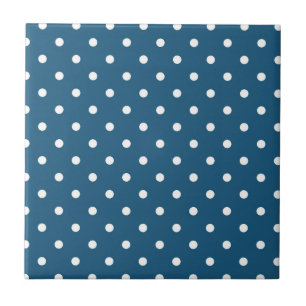 Dunkelblau mit Polka Dots Fliese