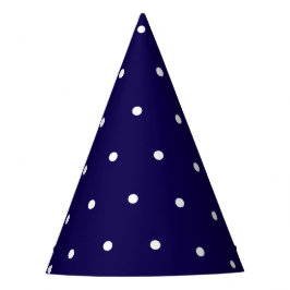 Dunkelblau mit Weiß-Dot-Stil Partyhütchen