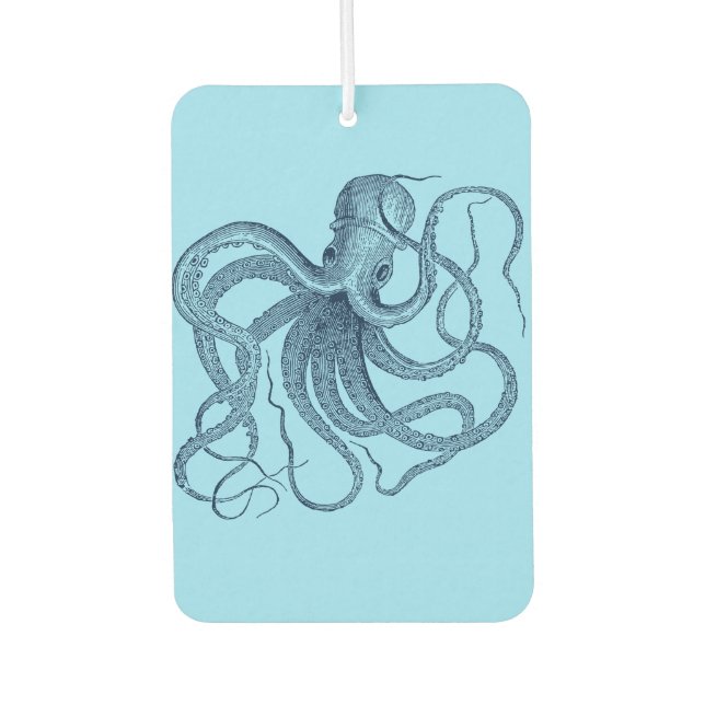 Dunkelblau-Oktopus-Illustration nautisches Design Autolufterfrischer (Vorderseite)