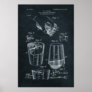 Dunkelblau   Patent für flüssige Strainer und Mixe Poster