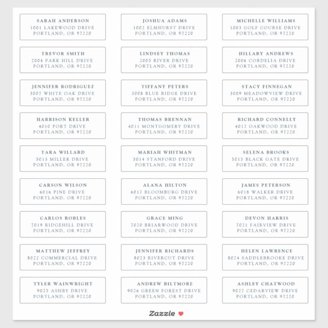 Dunkelblau | Private Guest Address Labels (Blatt)