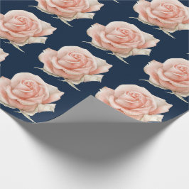 Dunkelblau-rosa-Rosenwackelpapier Geschenkpapier