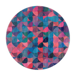 Dunkelblau rot: Vintag geometrisch Schneidebrett