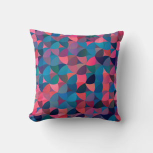 Dunkelblau Rot: Vintage-Geometrie Kissen