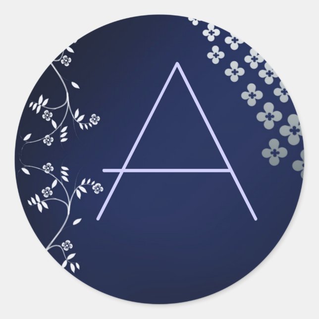 Dunkelblau, rund runder aufkleber (Vorderseite)