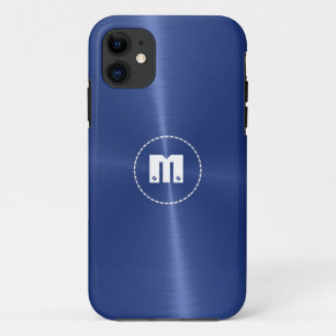 Dunkelblau-Shiny-Edelstahlmetall Case-Mate iPhone Hülle