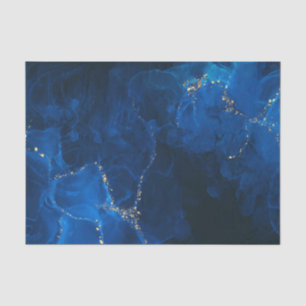 Dunkelblau Texturierte Imitate Gold Glitzer Seidenpapier