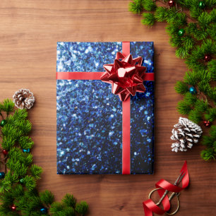Dunkelblau tief glänzender falscher Glitter funkel Geschenkpapier