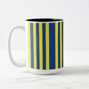 Dunkelblau und gelbe Streifen Zweifarbige Tasse