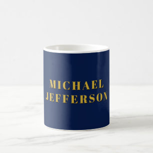 Dunkelblau und Gold minimalistisches einfaches mod Kaffeetasse