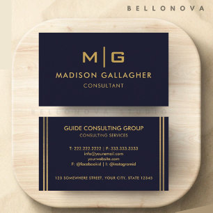 Dunkelblau und goldblau Beruflich Visitenkarte