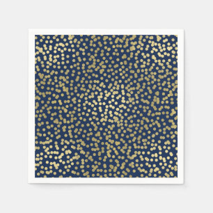 Dunkelblau und goldene Punkte Konfetti Elegant Gla Serviette
