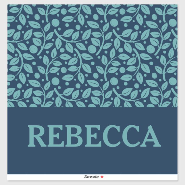 Dunkelblau und hellblaues Leaf-Muster Gepäckraum Aufkleber (Blatt)