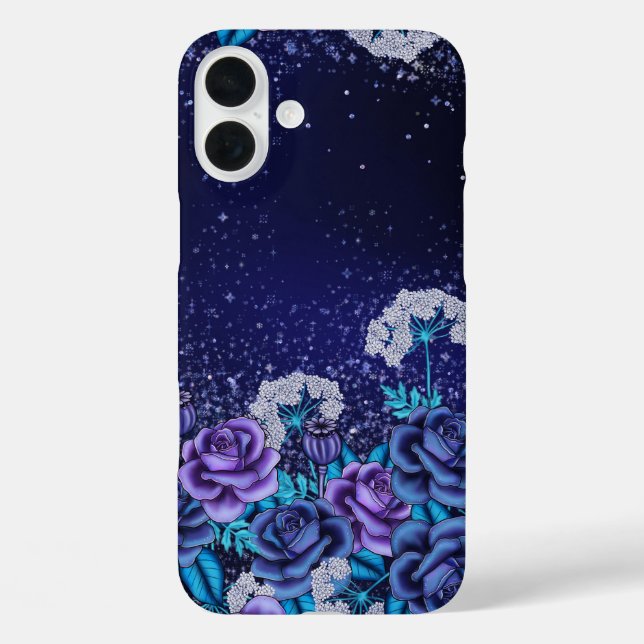 DUNKELBLAU UND LILA GOTHISCHE HALLOWEEN BLUME Case-Mate iPhone HÜLLE (Rückseite)