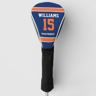 Dunkelblau und Orange Golf Headcover