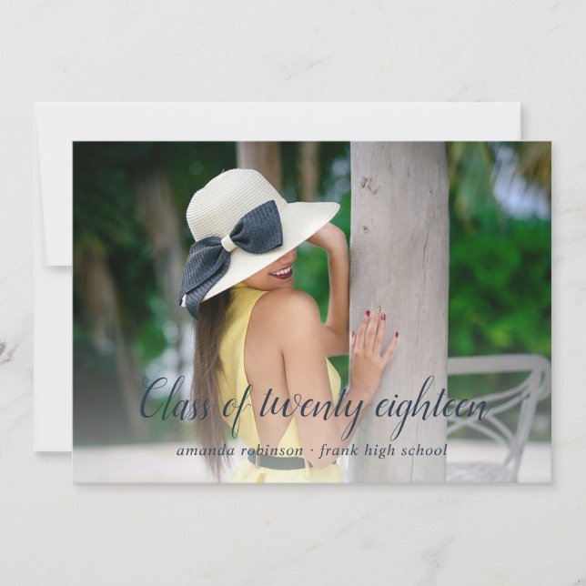 Dunkelblau und violett Streifen Graduate Ankündigu Ankündigung (Vorderseite)