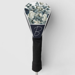 Dunkelblau und weiße moderne Blumen Grün  Golf Headcover
