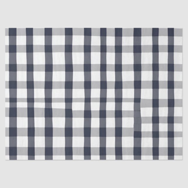 Dunkelblau und weißes Buffalo Karo Dekoupage Paper Seidenpapier (Vorderseite)