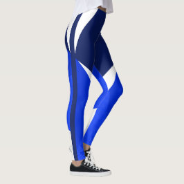 Dunkelblau, weiß, blau, Übung, Tanz, Komfort Leggings