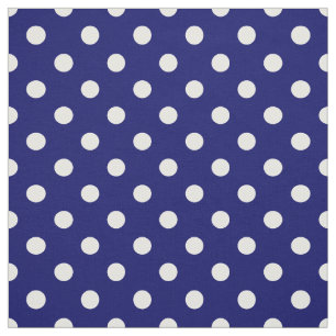 Dunkelblau-weiße Polka Dots Textil Stoff