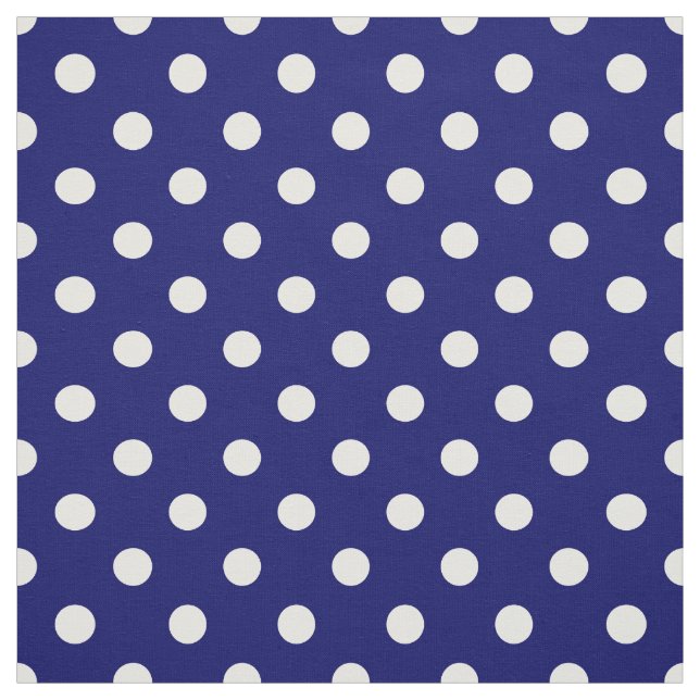 Dunkelblau-weiße Polka Dots Textil Stoff (Muster)