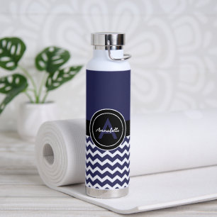 Dunkelblau Zickzack Trinkflasche