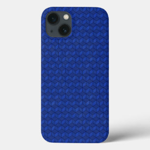 Dunkelblaue 3D-Würfel kaskadierend iPhone 13 Hülle