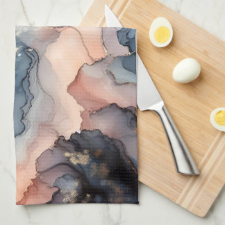 Dunkelblaue Alkoholfarbe Geschirrtuch