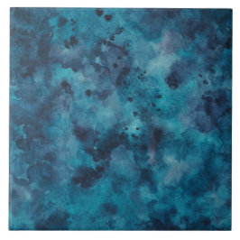 Dunkelblaue Aquarellfarbe Fliese