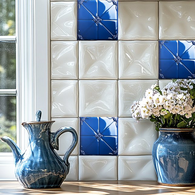 Dunkelblaue Art Deco Keramikfliese (Von Creator hochgeladen)