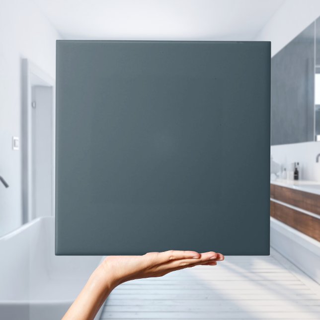 Dunkelblaue Asche Graue, solide Farbtafel Fliese (Dark Blue Ash Grey Solid Colour Tile
)