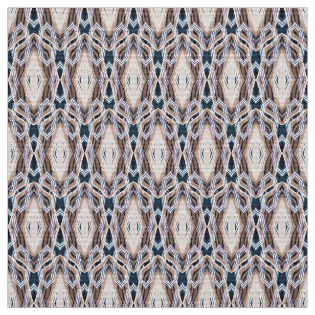 dunkelblaue beige Deko geometrisch Stoff (Muster)