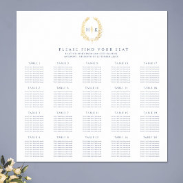 Dunkelblaue Blätter Oval Kranz Hochzeit Poster