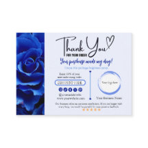 Dunkelblaue Blume Danke Business Card