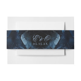 Dunkelblaue Boho-Hexen-Kristalle Schwarze Hochzeit Einladungsbanderole