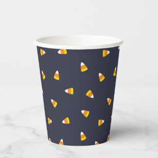 Dunkelblaue Candy Corn Halloween Pappbecher