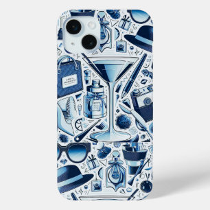 Dunkelblaue Collage Chic und modernes Design Case-Mate iPhone Hülle
