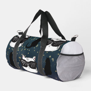 Dunkelblaue, Coole Katzen Druckknopfbeutel Duffle Bag