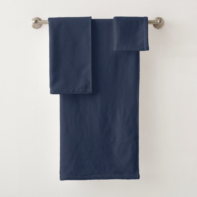 Dunkelblaue dekorative Badehandtuchgarnitur Mitter Badhandtuch Set (Insitu)